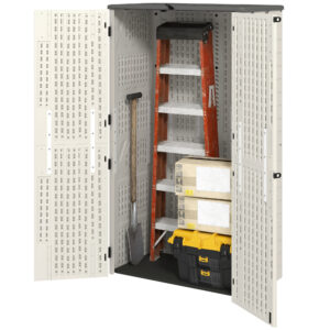 368 Gallon Outdoor Storage Cabinet with Openable Top and Lockable Doors for Lawnmower, Trash Can, Patio Accessories