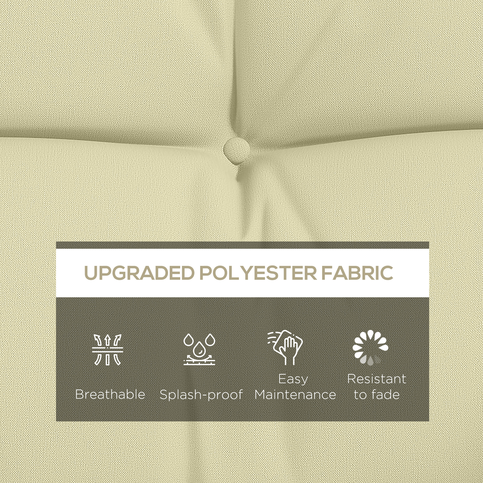4-Piece Back and Seat Cushion Pillows Replacement and Pillows, Patio Chair Cushions Set with Ties, Cream White - Image 2