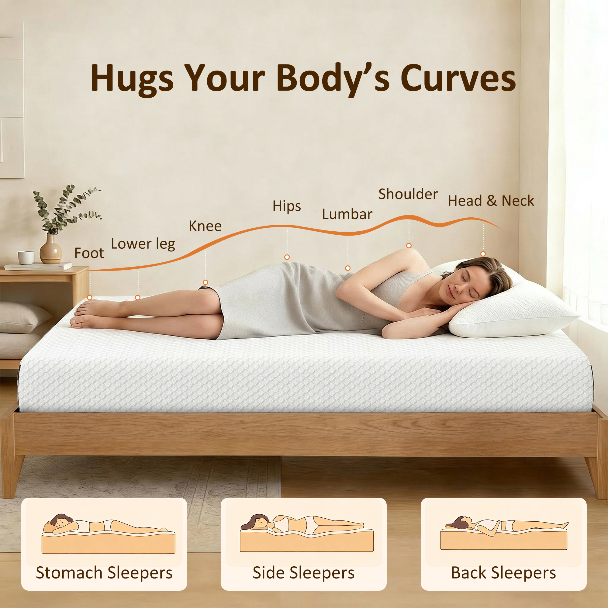 King Mattress 8 Inch Memory Foam Mattress in a Box, Pressure Relief & Lumbar Support, CertiPUR-US Certified, Medium Firm - Image 3