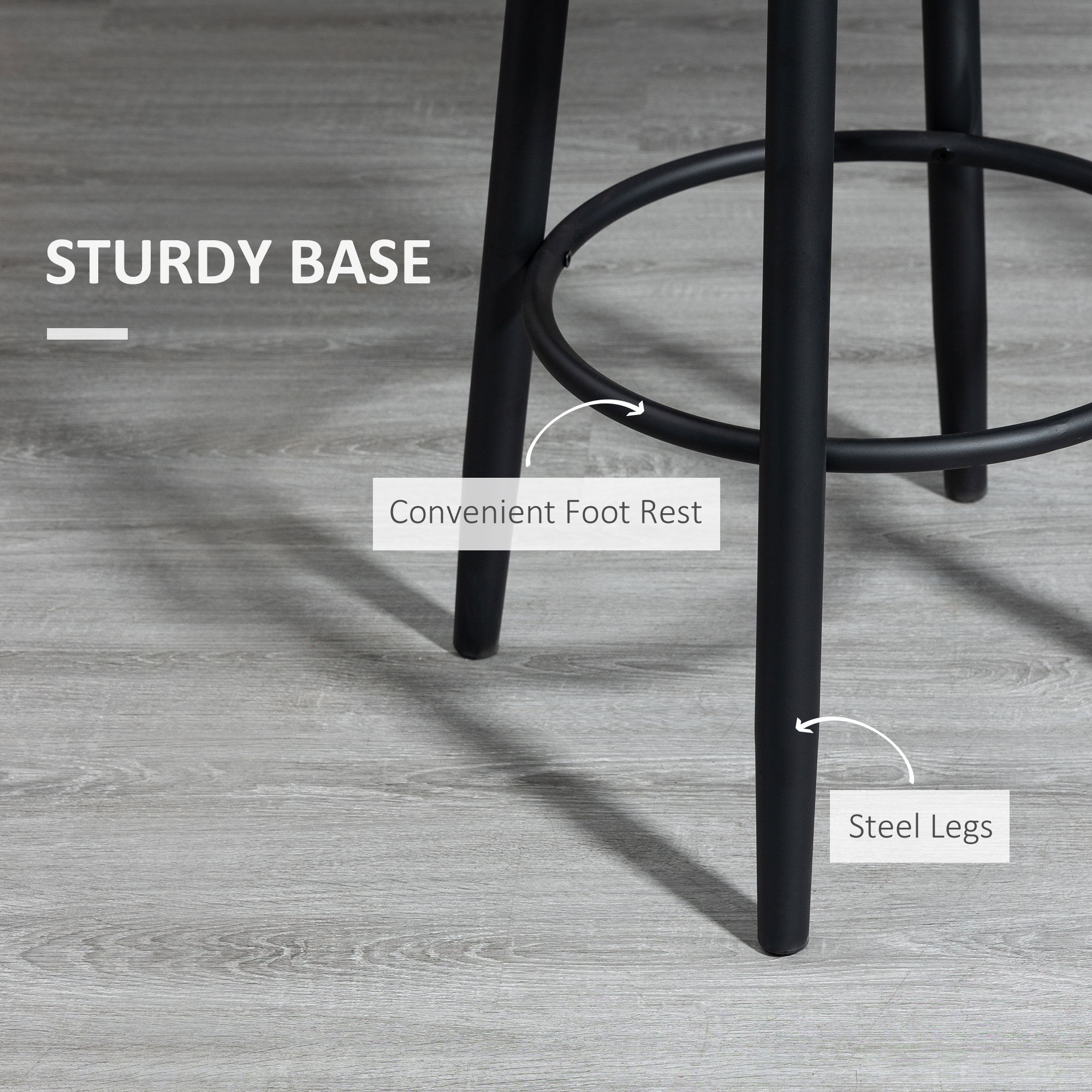 Extra Tall Bar Stools Set of 2, Modern 360° Swivel Barstools, Dining Room Chairs with Steel Legs Footrest, Cream White - Image 4
