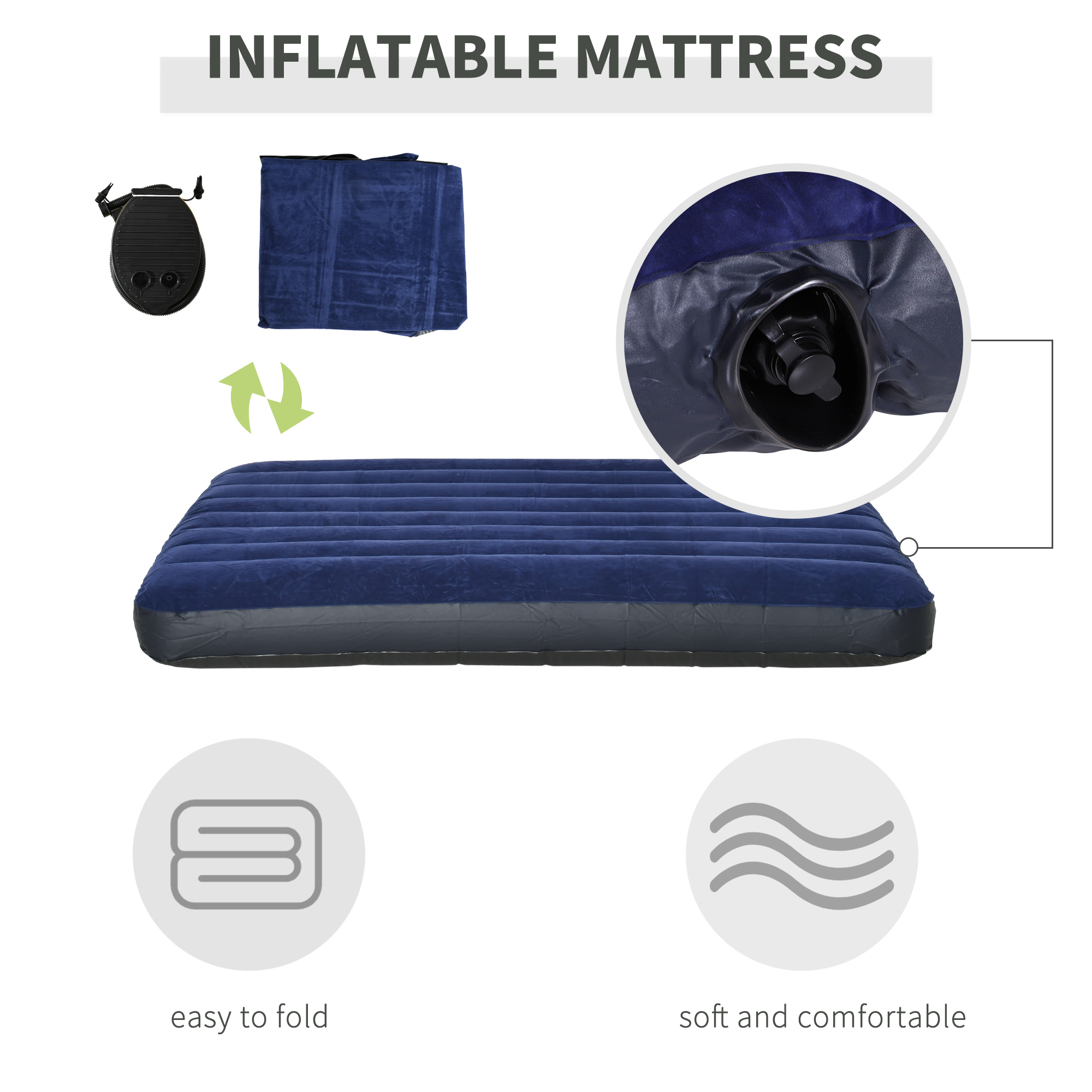 All in 1 Camping Combo Portable Folding Camping Tent Cot Air Mattress w/ Carry Bag and Pump Hiking Shelter Sleeping Bed Dark Green - Image 4