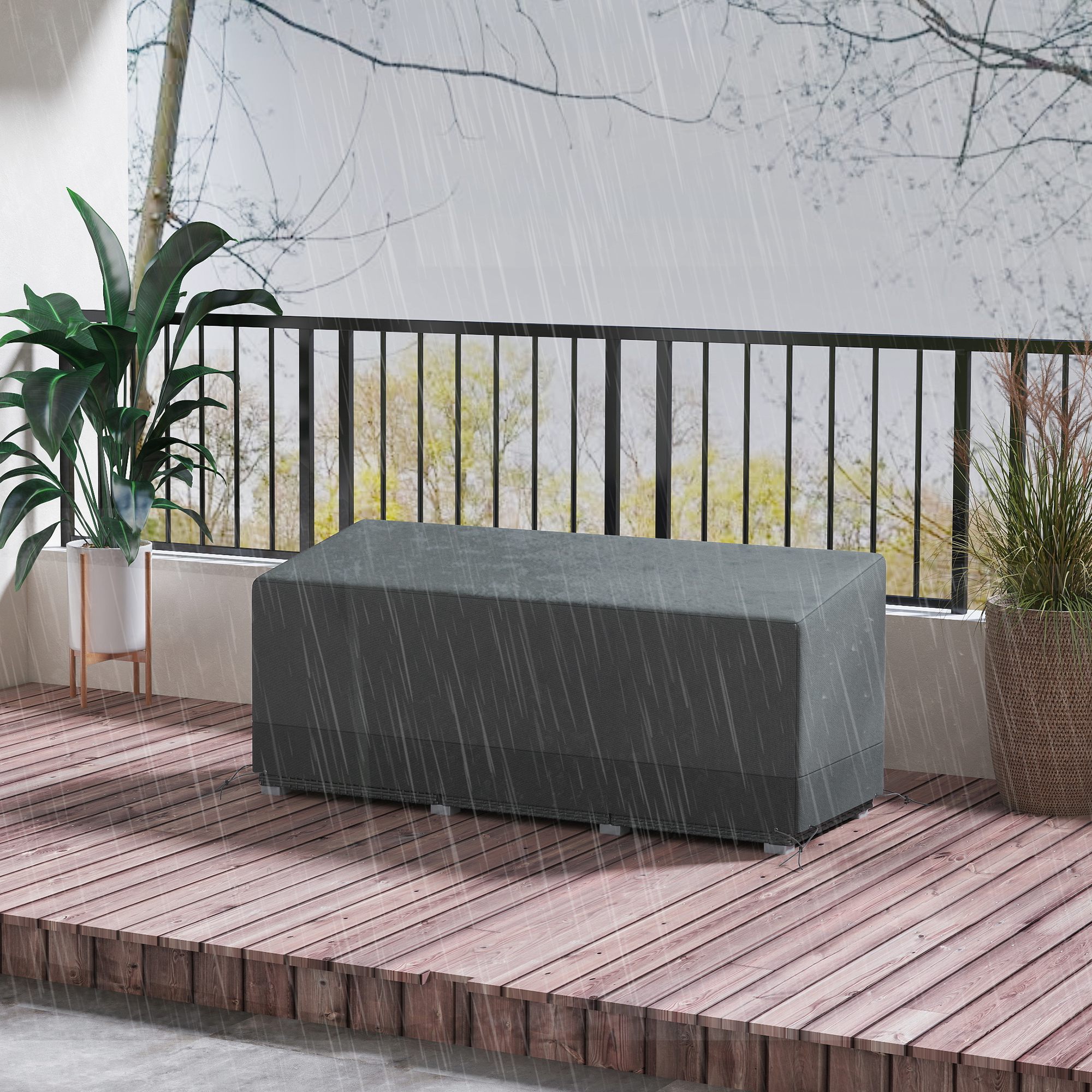 Patio Furniture Covers Waterproof for 3 Seater Sofa, 600D Heavy Duty Oxford Outdoor Patio Cover, 75" x 28.3" x 29.9", Grey - Image 6