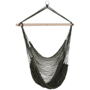 Portable Hammock Chair, Hanging Woven Hammock Swing Chair Sleeping Bed for Outdoor Garden Yard Camping, Army Green