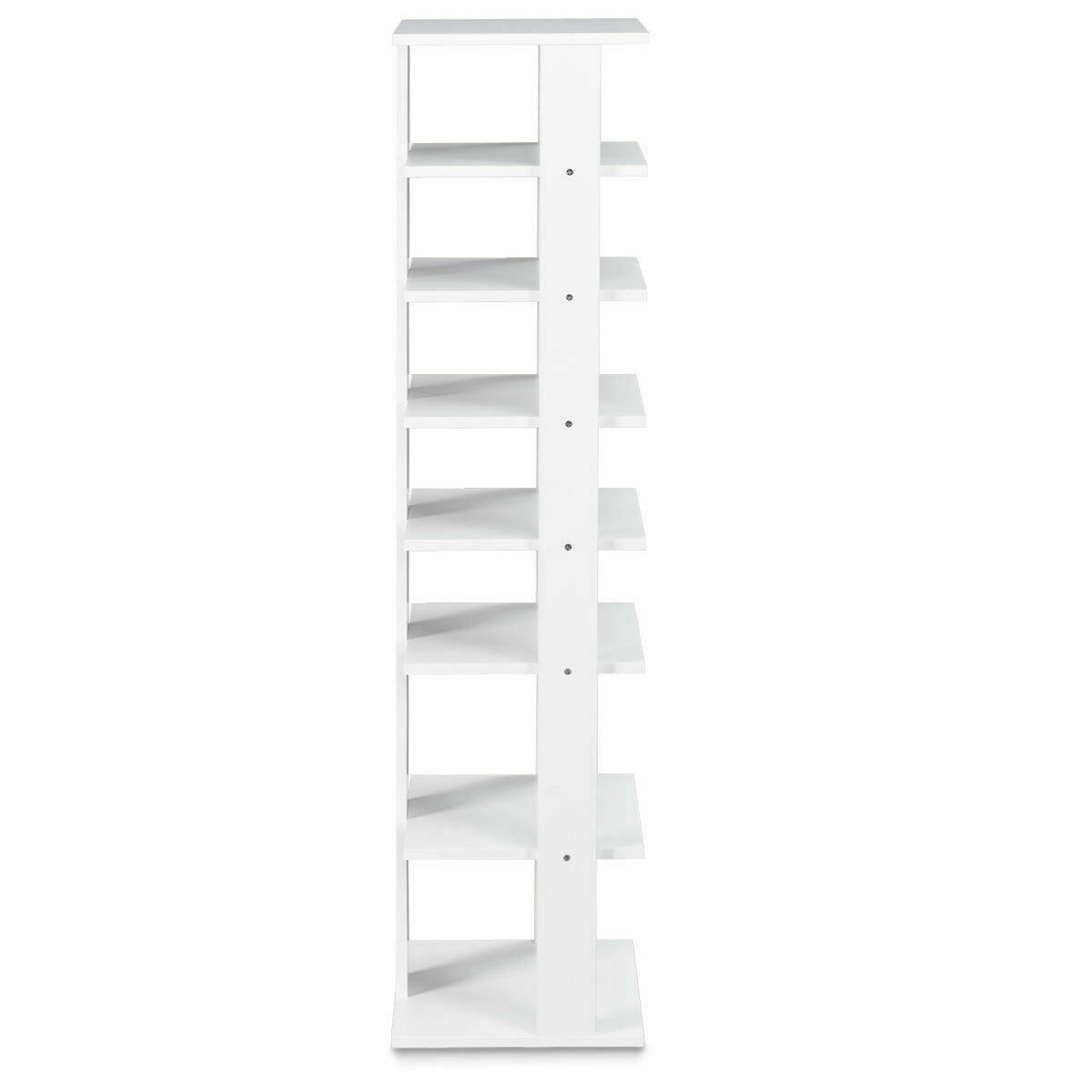 Wooden Shoes Storage Stand 7 Tiers Shoe Rack Organizer Multi-shoe Rack Shoebox-White - Image 2