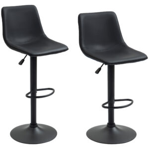 Adjustable Counter Height Bar Stools Set of 2, 360° Swivel Kitchen Counter Stools Dining Chairs with Backs, Vintage Leather, Retro Grey