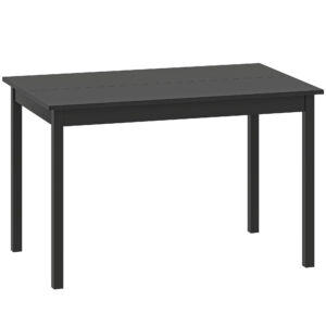 47" x 30" Dining Table, Farmhouse Dining Room Table with Pine Wood Frame, Space Saving Kitchen Table, Black