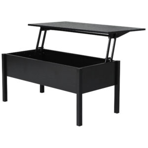 39" Modern Lift Top Coffee Table with Hidden Storage Compartment, Center Table for Living Room, Black