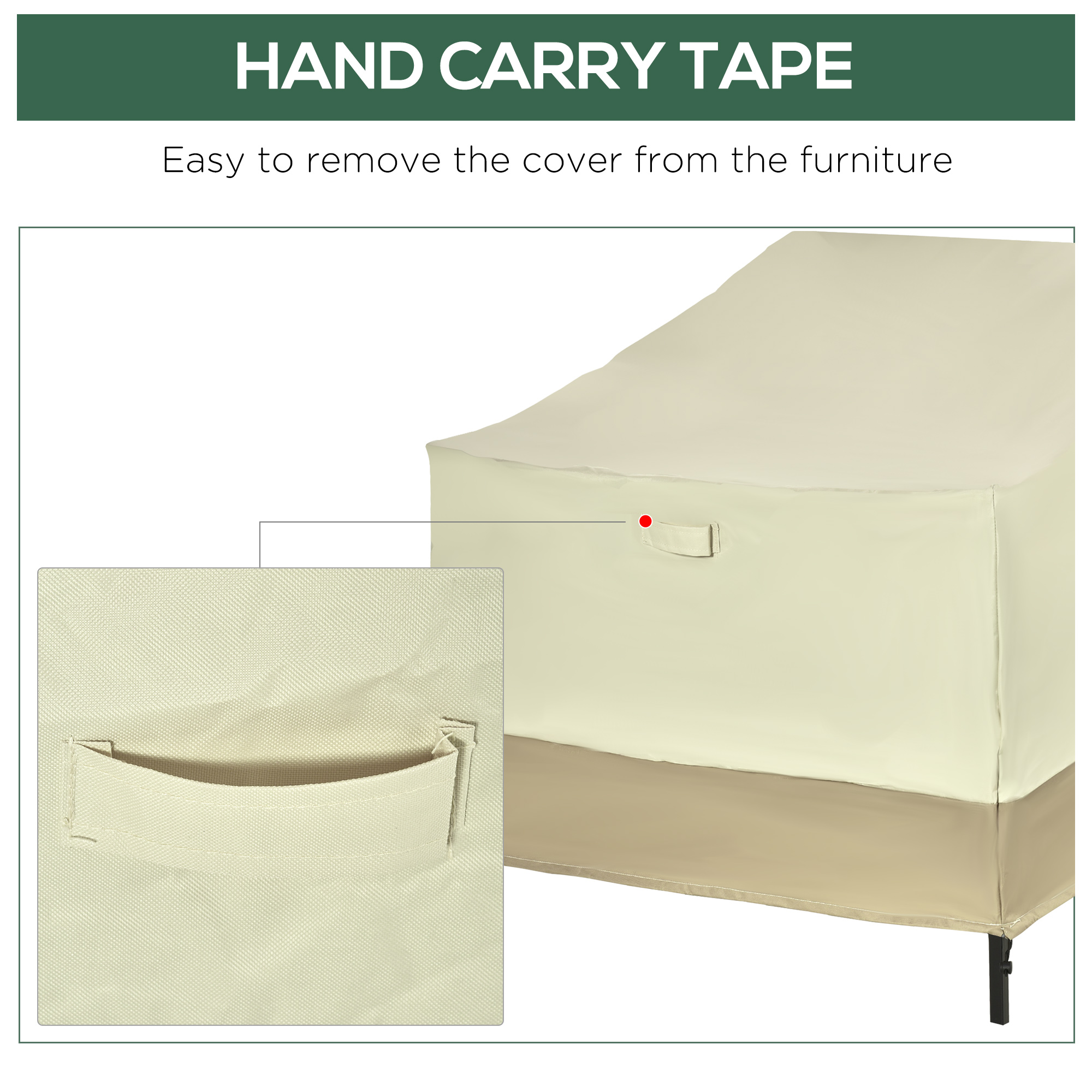38.2-Inch Waterproof Single Seat Chair Sofa Cover Outdoor Garden Patio Furniture Protector - Image 5