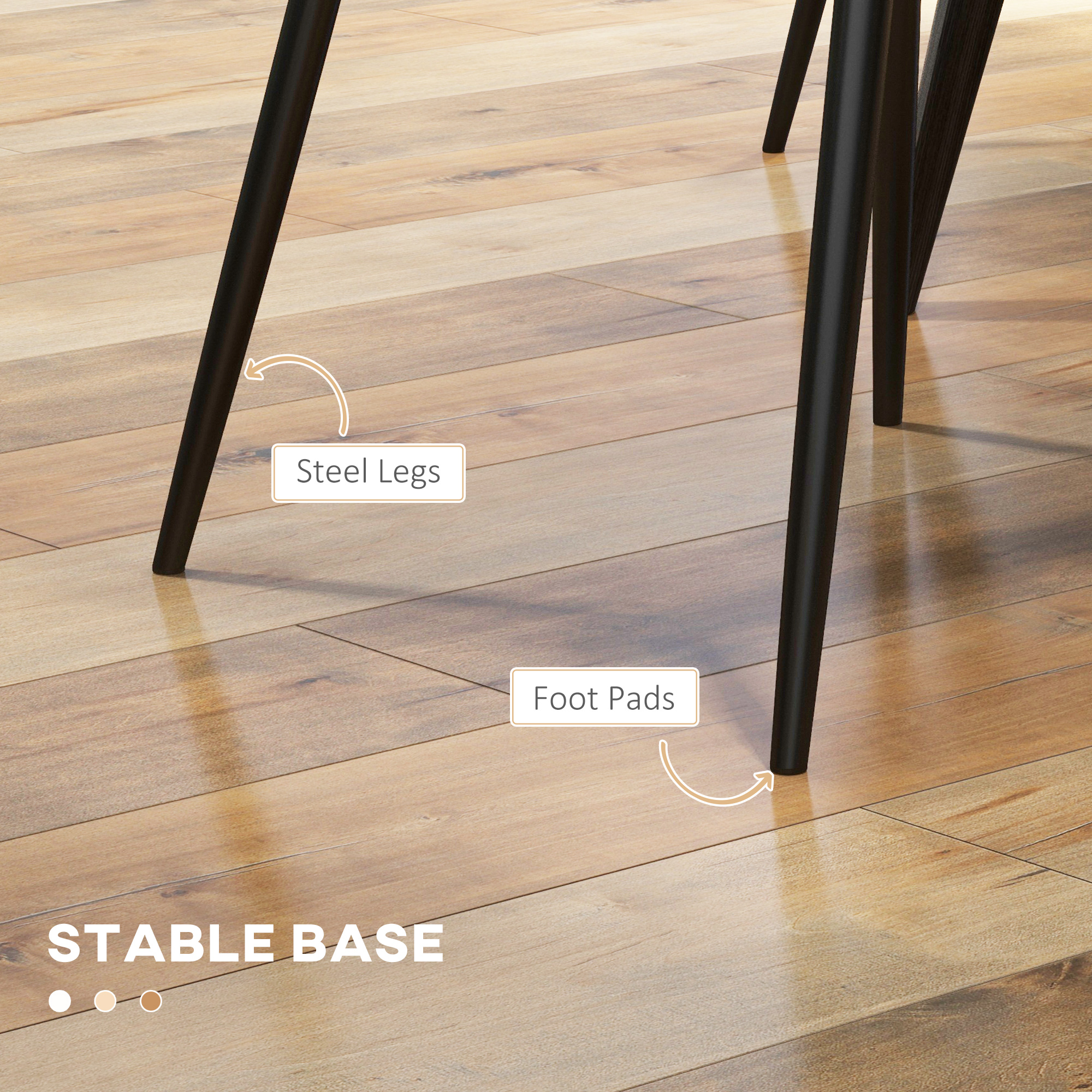 Modern Dining Chairs PU Leather Metal Legs Set of 4 Kitchen Chairs Living Room Quality Design Mid-Class Black - Image 4