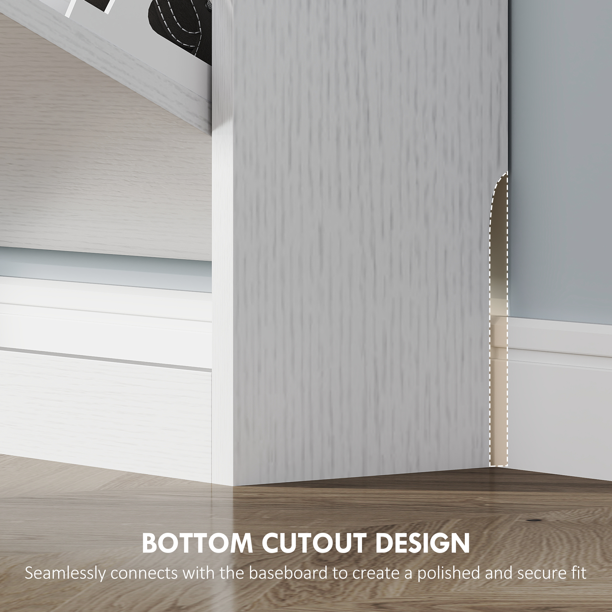 Narrow Shoe Storage Cabinet, Shoe Cabinet with 3 Flip Drawers, 31.5" W x 6.7" D x 42.5" H, White - Image 4