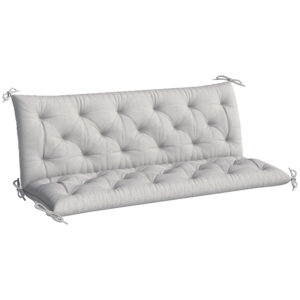3-Seater Outdoor Bench Swing Chair Replacement Cushions for Patio Garden, Light Grey
