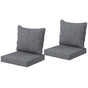 4-Piece Seat Cushion Pillows Replacement, Patio Chair Cushions Set with Back for Indoor Outdoor, Grey