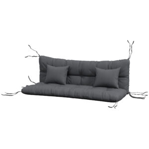 4-Piece Back and Seat Cushion Pillows Replacement and Pillows, Patio Chair Cushions Set with Ties, Grey