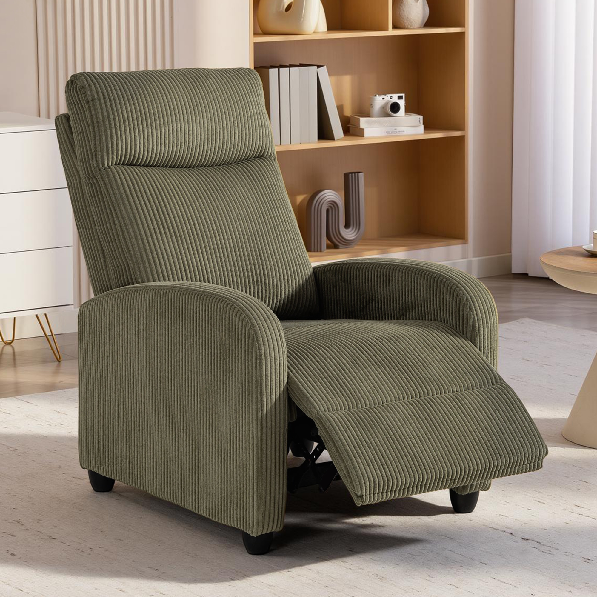 Fabric Recliner Chair Manual Home Theater Seating Single Reclining Sofa Chair with Padded Seat for Living Room - Image 6