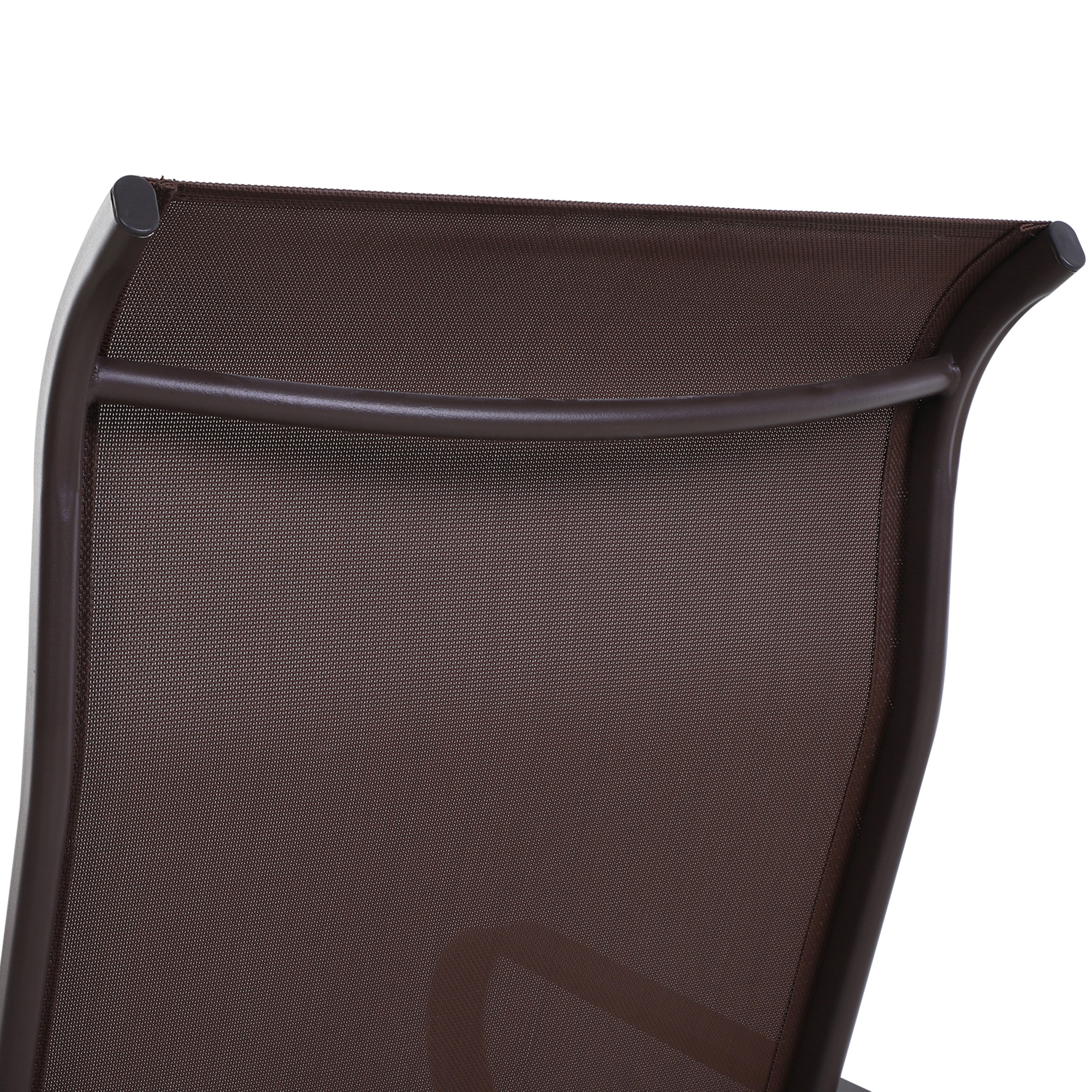 Patio Glider with Breathable Mesh Fabric, Outdoor Glider Chair, Garden Rocking Gliding Seat for Patio, Yard, Porch, Brown - Image 5