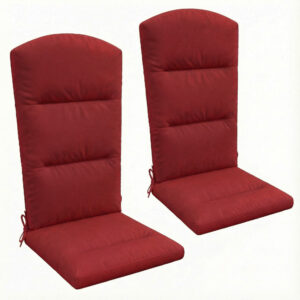 Patio Chair Cushion for Adirondack Chairs Replacement Cushion with Back and Ties, Wine Red
