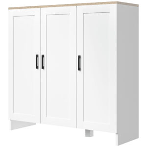 Modern Sideboard Cabinet with Adjustable Shelves, 3 Doors for Modern Kitchen & Dining Room, Ideal for Homeowners, White