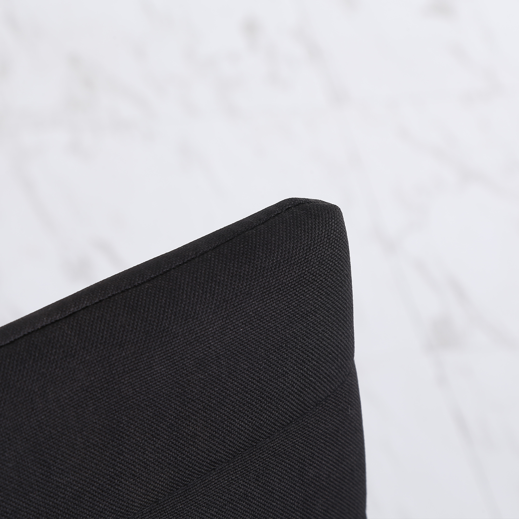 Modern Dining Chairs High Back Upholstered Linen Fabric with Metal Legs for Kitchen Black - Image 5