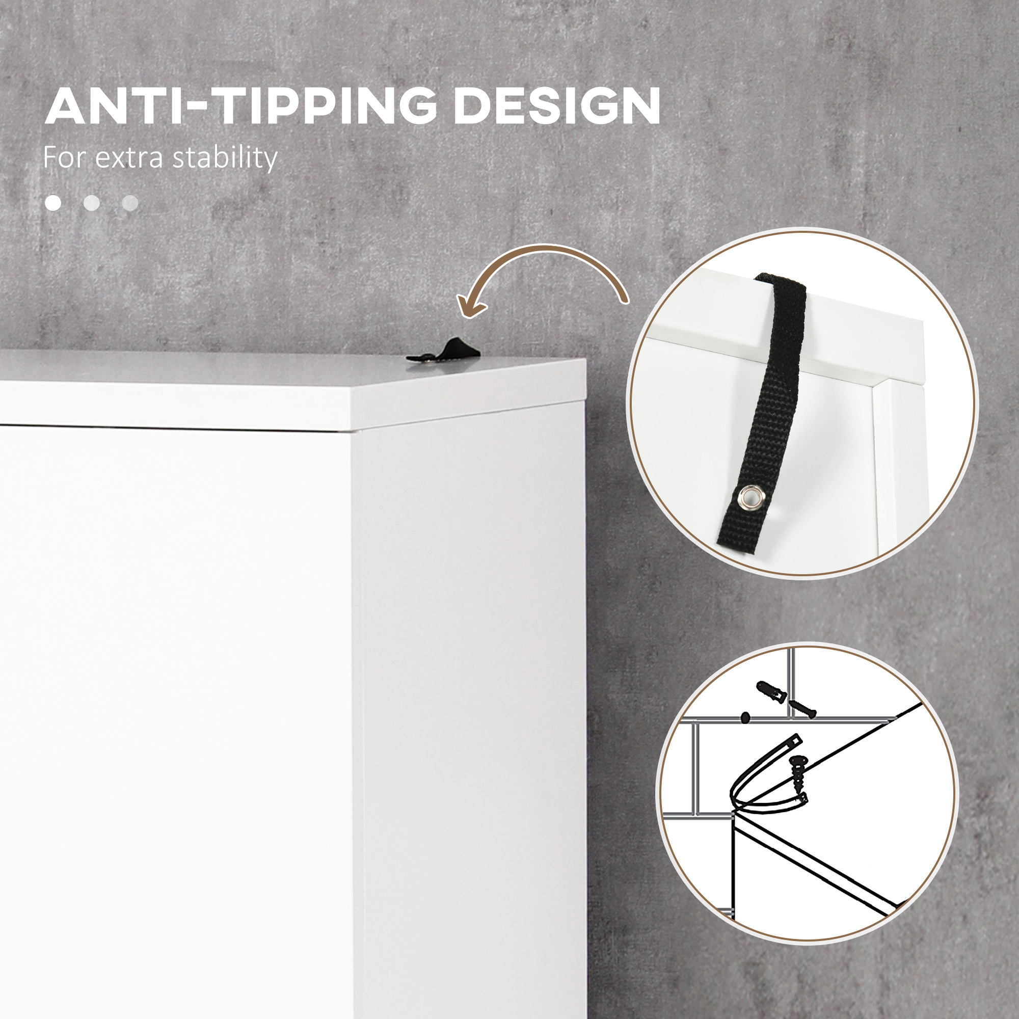Bathroom Cabinet, Freestanding Linen Cabinet with Open Shelves and Cupboards, 23.6"x13.2"x72", White - Image 4