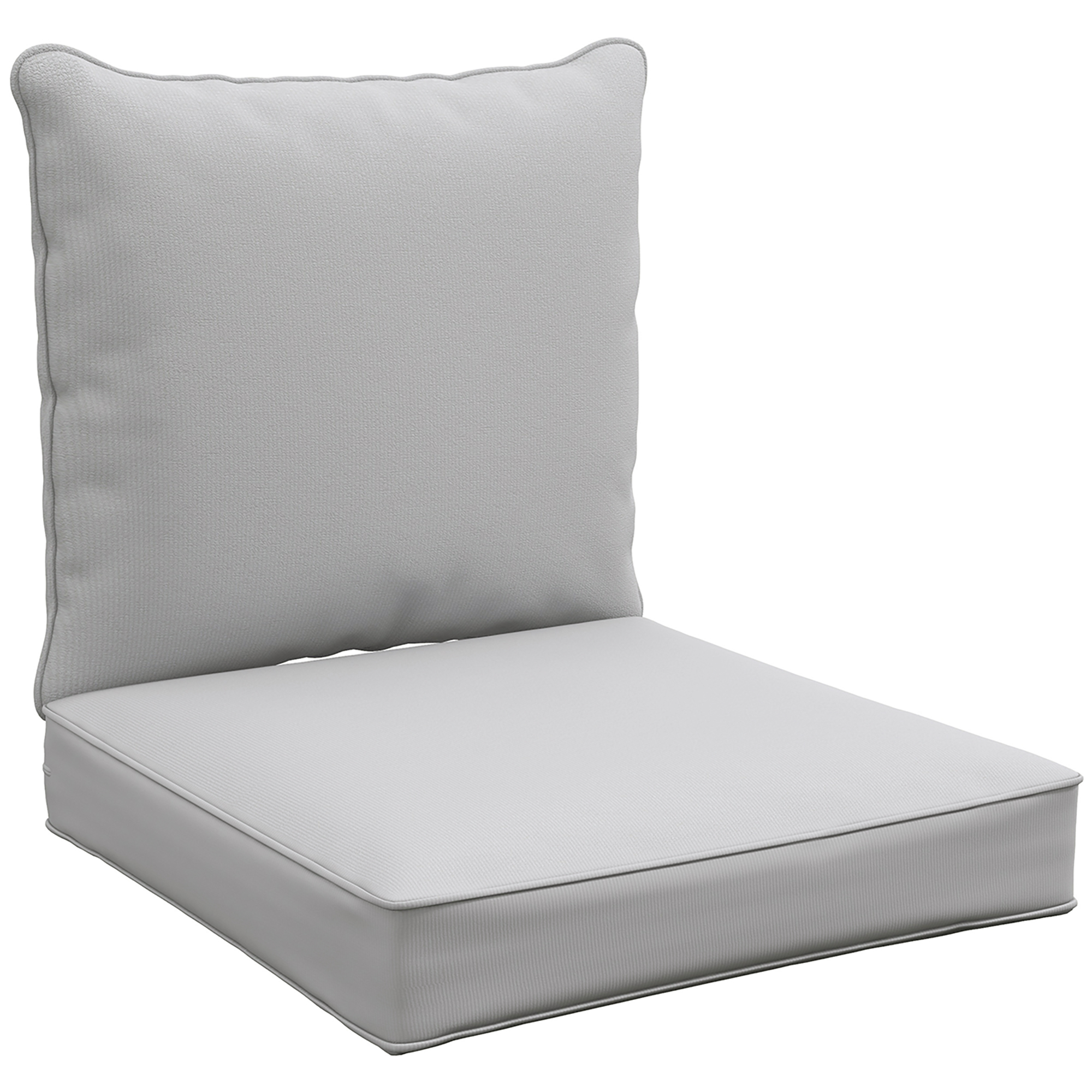 Patio Chair Cushions, Thick Deep Seat Outdoor Seat Cushion with Back Cushion, Light Grey