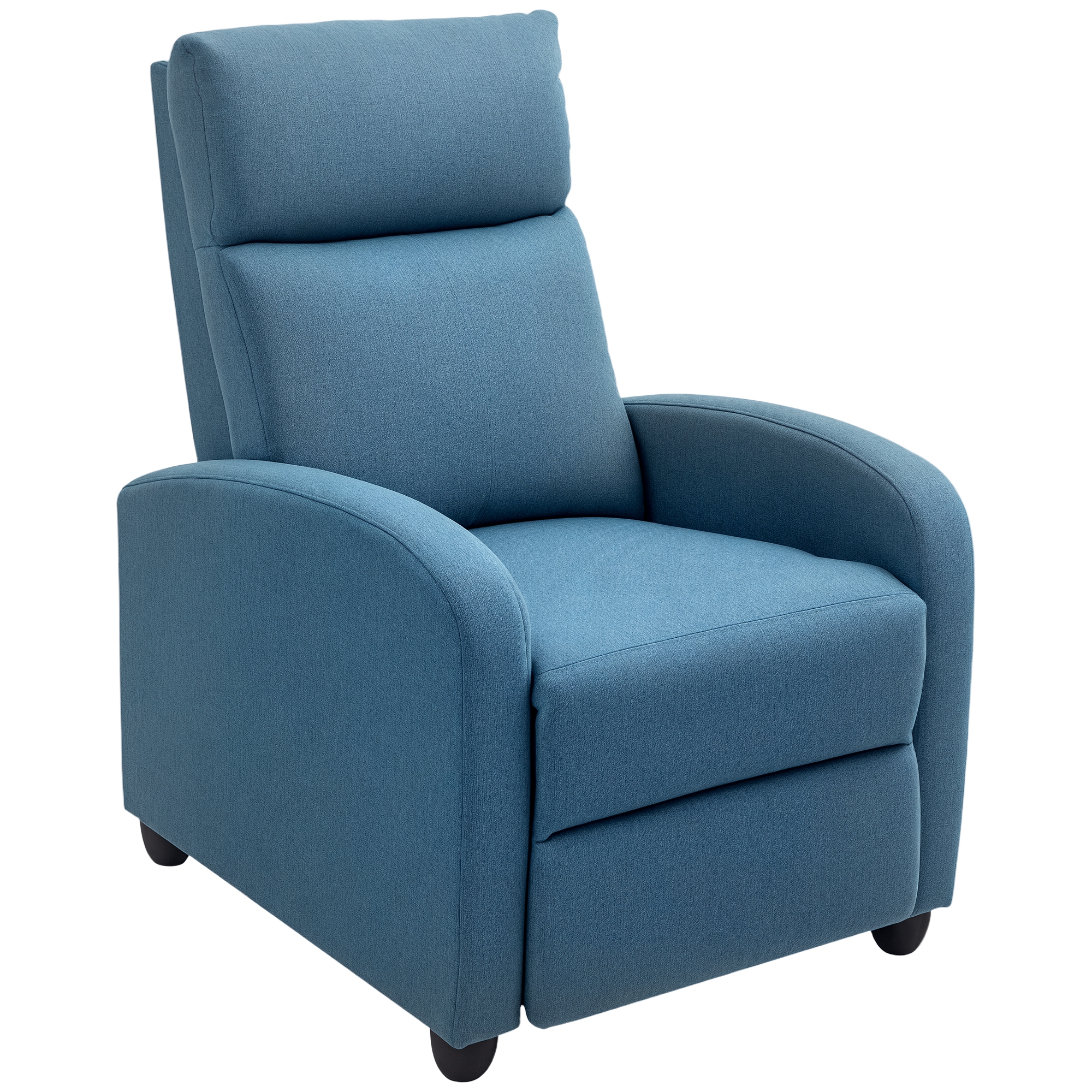 Fabric Recliner Chair Manual Home Theater Seating Single Reclining Sofa Chair with Padded Seat for Living Room, Blue