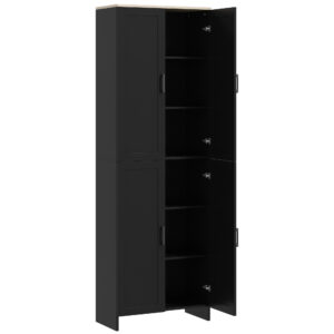 67" 4-Door Kitchen Pantry Cabinet, Freestanding Storage Cabinet Cupboard with Adjustable Shelves, Black