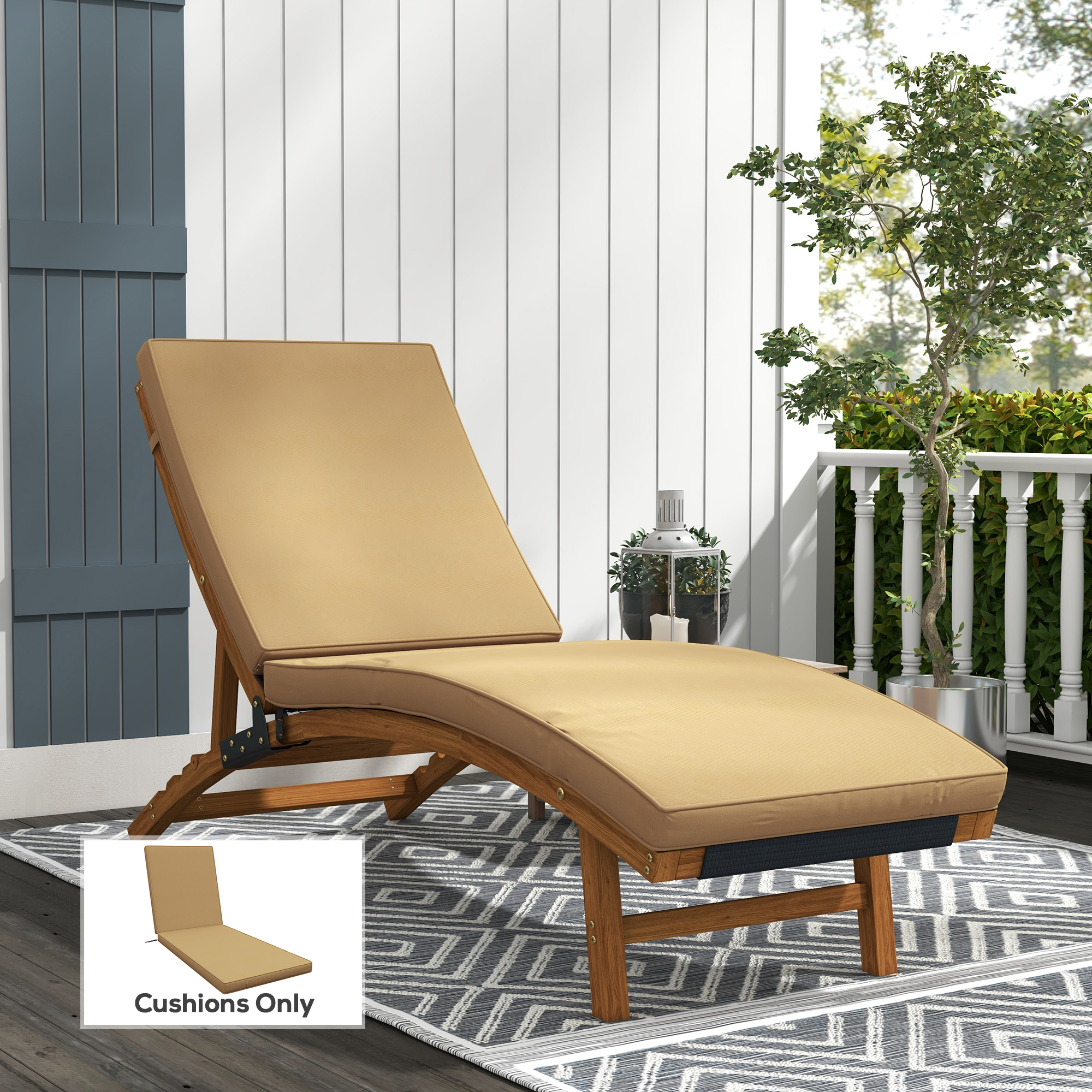 1-Piece Seat Cushion Replacement with Backrest for Lounge, Outdoor Patio Chair Cushions Set with Machine Washable Cover - Image 6