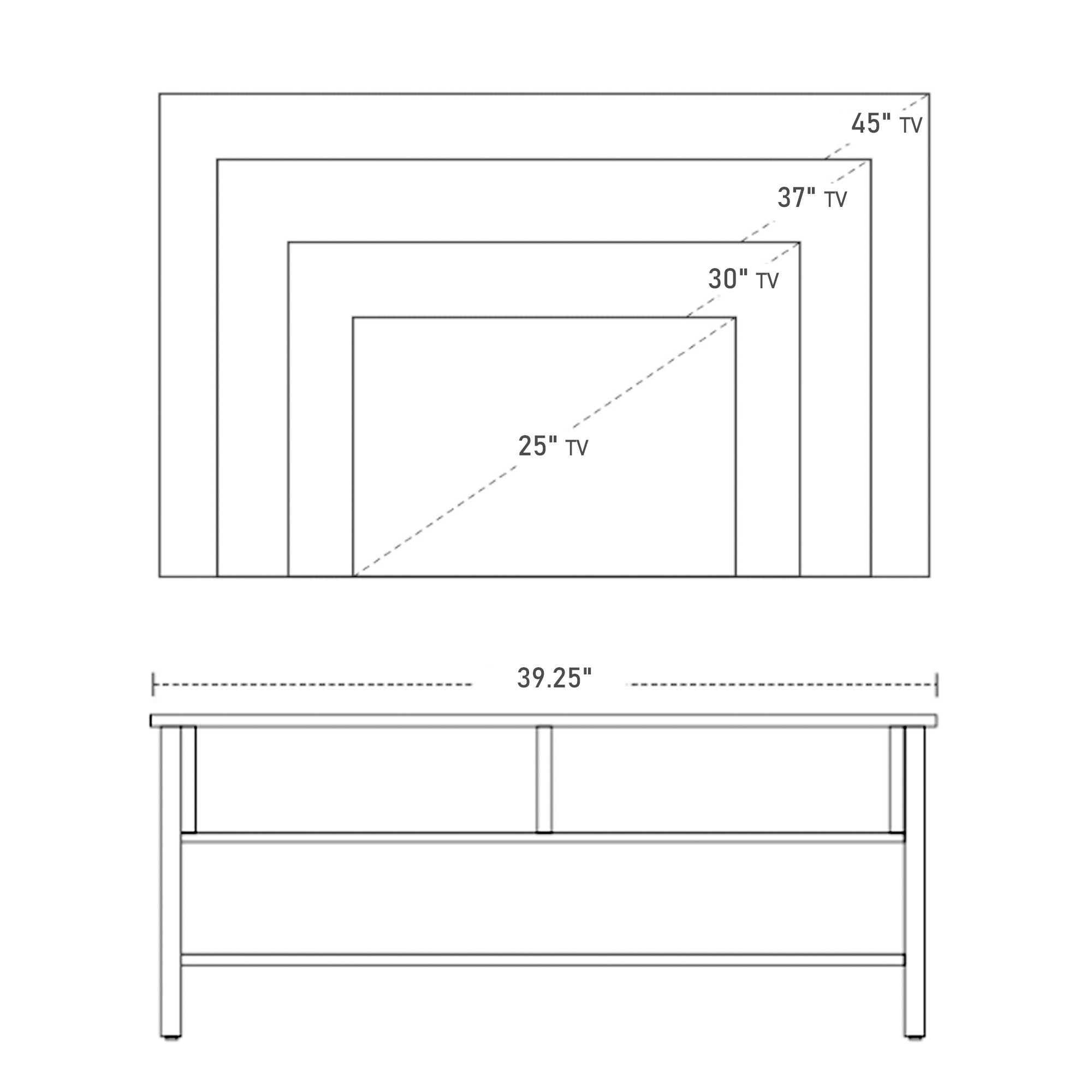 Industrial TV Stand, TV Console Table for TV up to 45'' Flat Screen, Entertainment Center for Living Room, Bedroom, Rustic Brown - Image 4