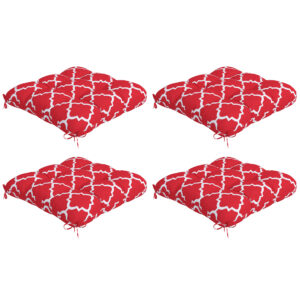 4-Piece Seat Cushion Pillows Replacement, Patio Chair Cushions Set with Ties for Indoor Outdoor