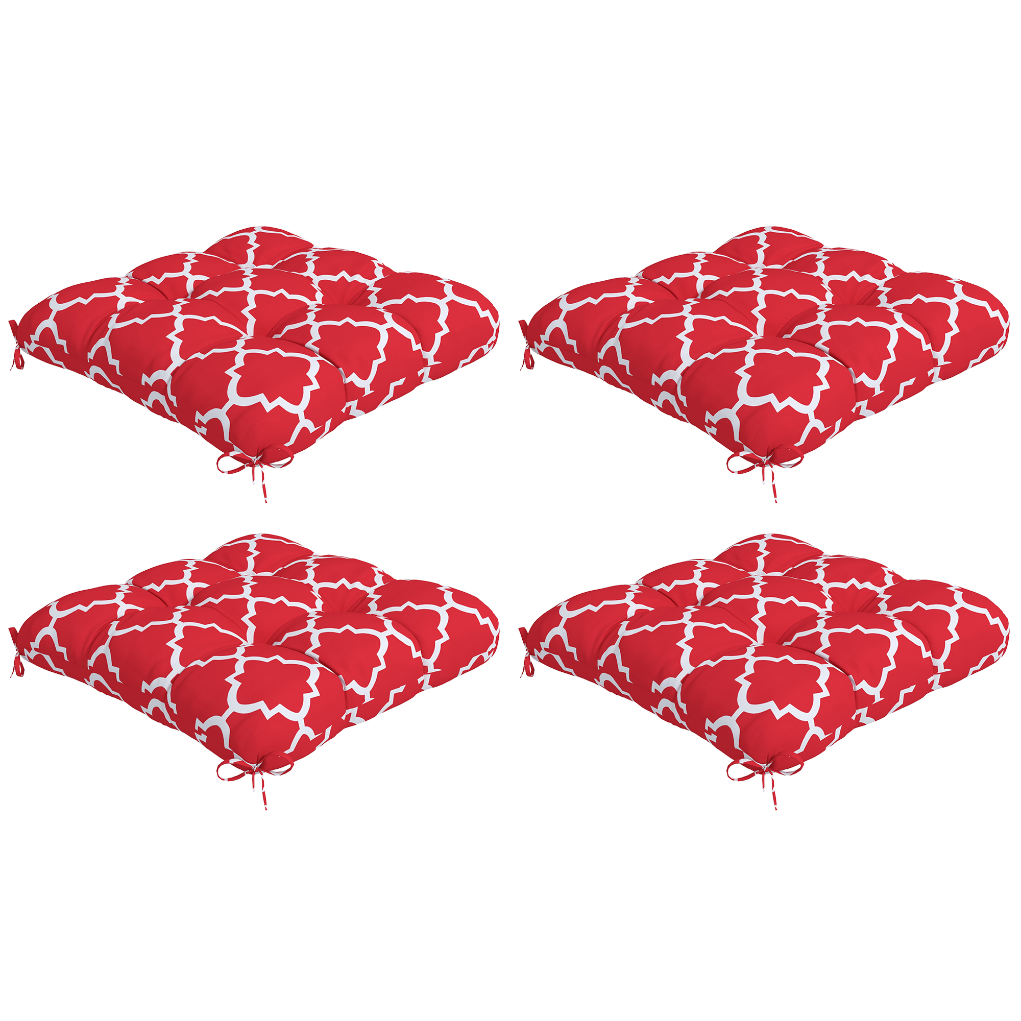 4-Piece Seat Cushion Pillows Replacement, Patio Chair Cushions Set with Ties for Indoor Outdoor