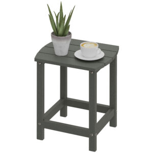 Outdoor Side Table, Adirondack Patio End Table for Garden, Pool, Backyard, Lawn, Beach, Indoor and Outdoor, Grey