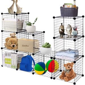 42 inches x 14 inches x 56 inches DIY 12-Cube Metal Grid Wire Storage Cubes