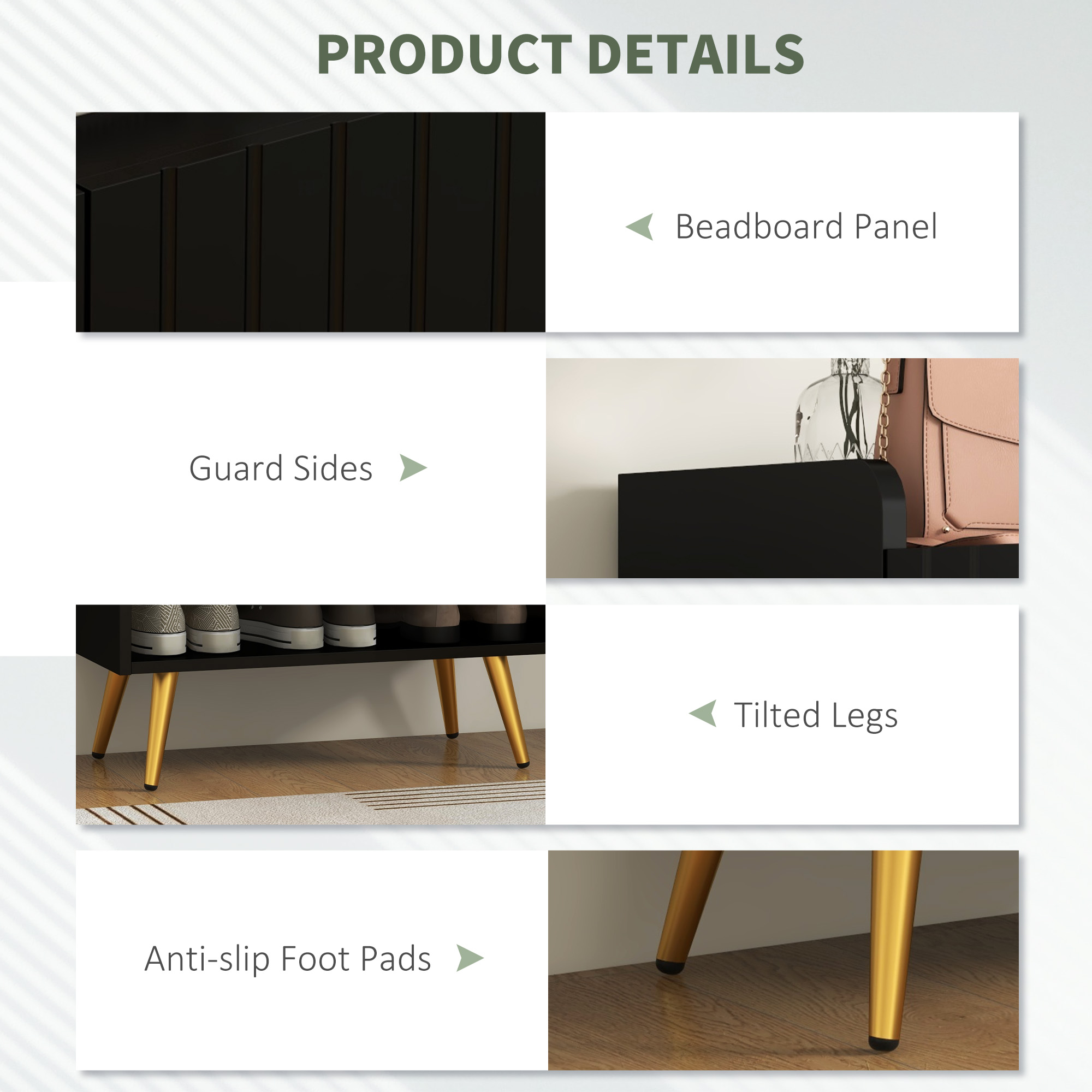 Entryway Shoe Storage Cabinet, Narrow Shoe Cabinet with Adjustable Shelves and Open Shelf for 15 Pairs of Shoes, Black - Image 5