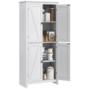 72" Freestanding Storage Cabinet, Kitchen Pantry Cabinet with Doors and Shelves for Dining Room, White