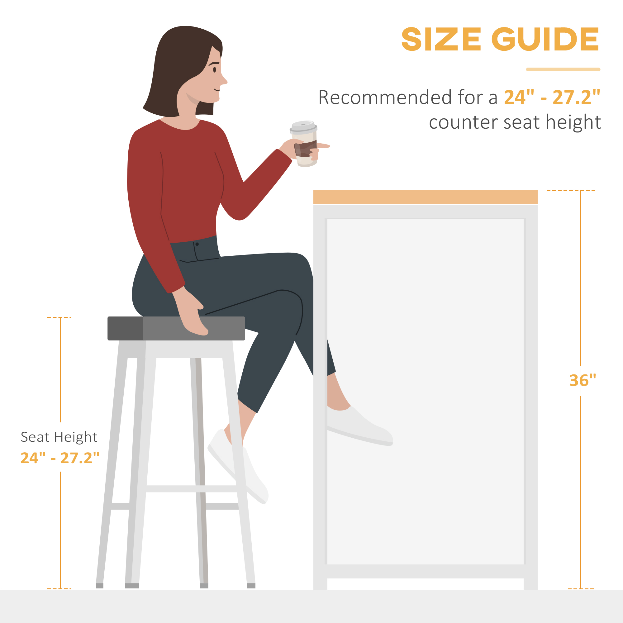 Counter Height Table with Drop Leaf, Extendable Bar Table with Adjustable Storage Shelf, Light Grey - Image 5