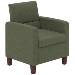Fabric Accent Chair, Modern Armchair with Seat Cushion and Non-Slip Pads for Living Room, Bedroom, Dark Green