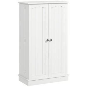 Freestanding Pantry Cabinet 41 Inch Kitchen Pantry with Spice Racks and Adjustable Shelves for Home Use, White
