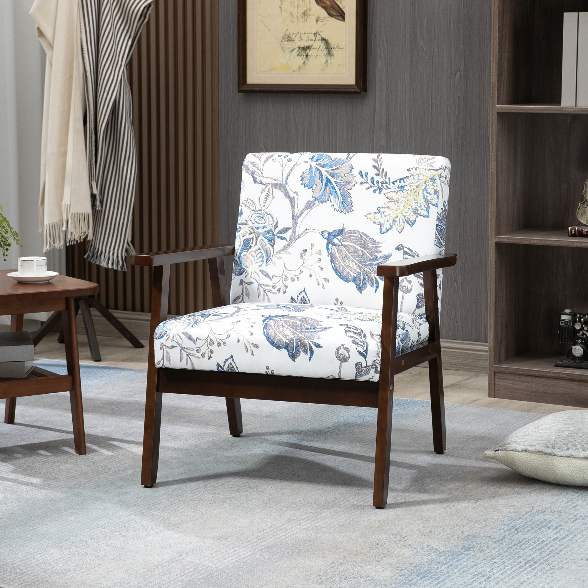 Modern Accent Chairs with Cushioned Seat, Upholstered Linen-Feel Armchair for Bedroom, Living Room, Multicolored - Image 5