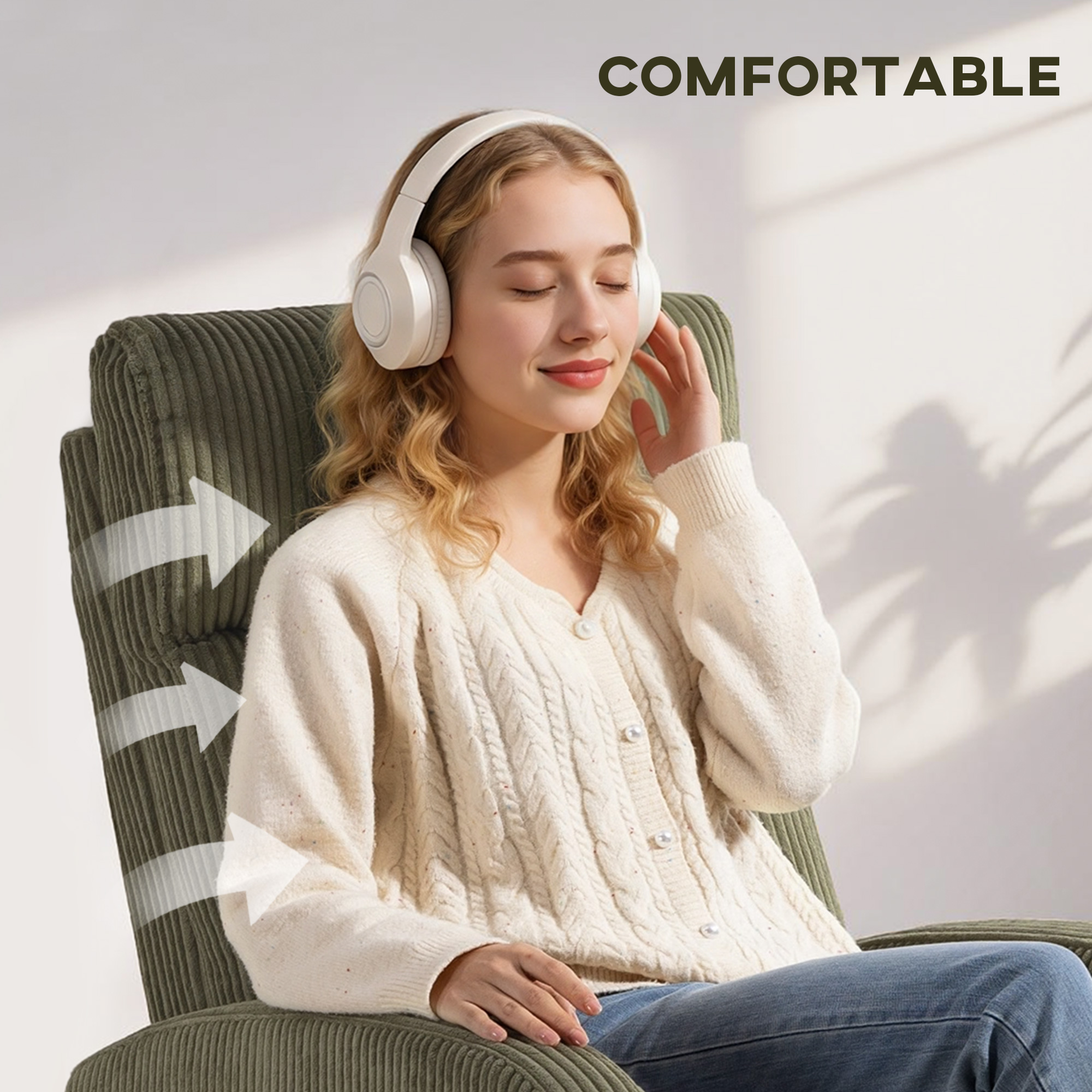 Fabric Recliner Chair Manual Home Theater Seating Single Reclining Sofa Chair with Padded Seat for Living Room - Image 3