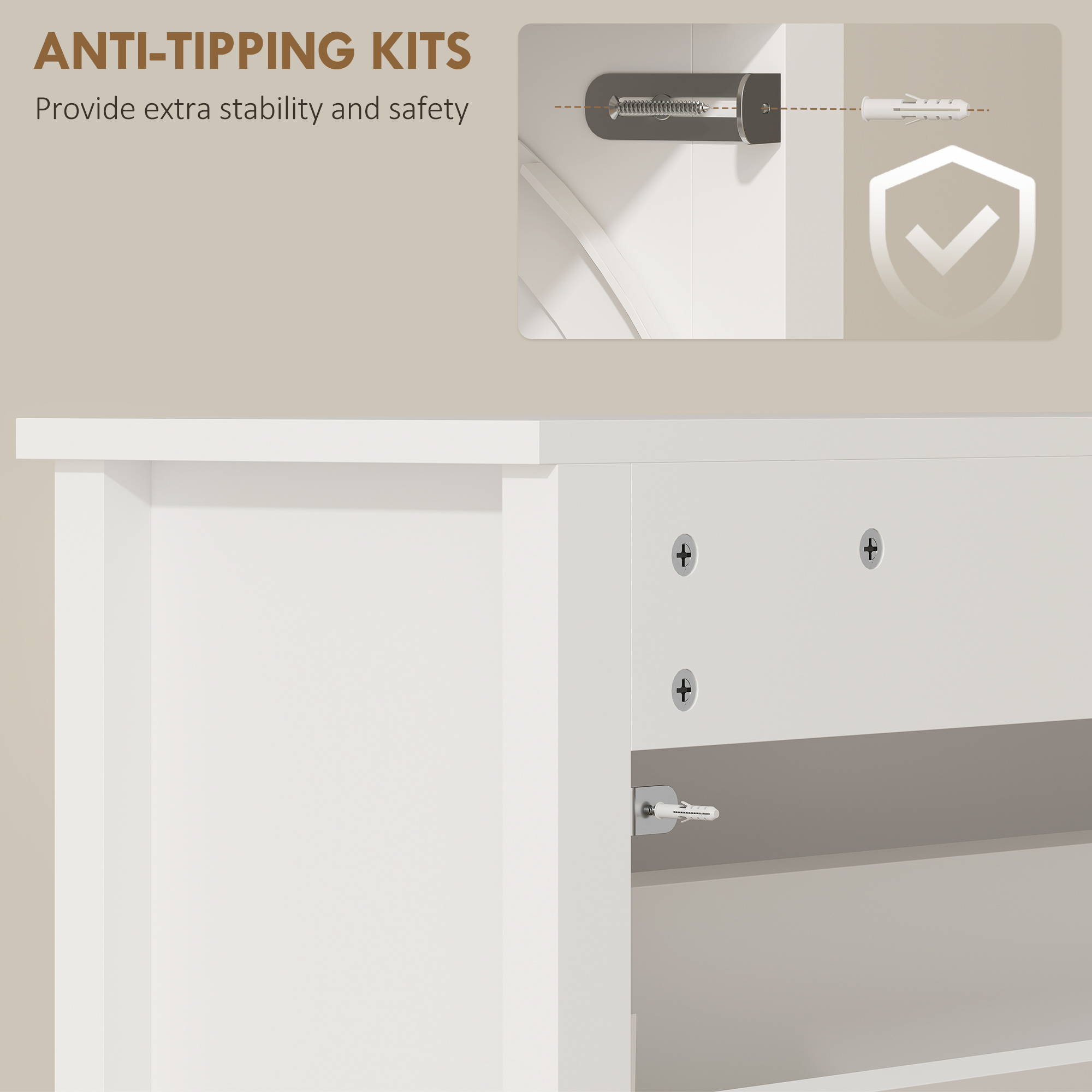 Slim Shoe Cabinet with 3 Flip Drawers, Shoe Storage Cabinet with Adjustable Shelves for Entryway, Holds 18 Pairs, White - Image 4