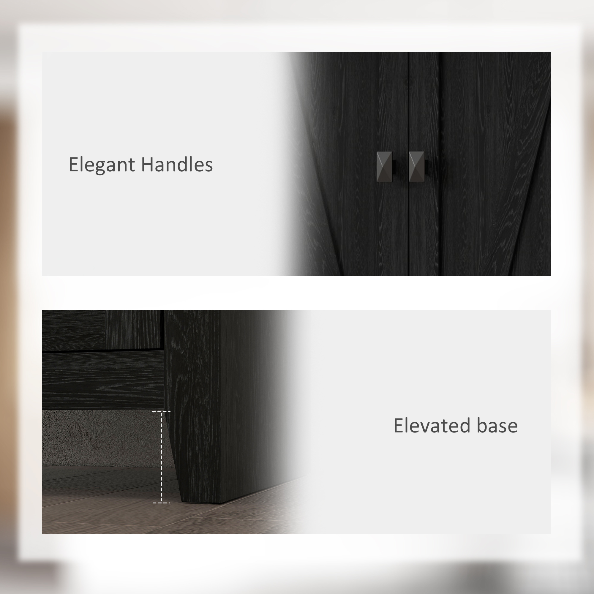 72" Freestanding Storage Cabinet, Kitchen Pantry Cabinet with Doors and Shelves for Dining Room, Black - Image 5