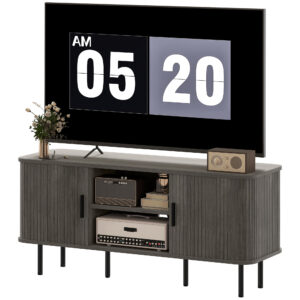 TV Stand Cabinet for TVs up to 55 Inches, TV Unit with Storage Shelves and Cabinets for Living Room, Grey