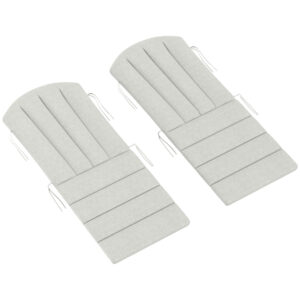 Set of 2 Patio Chair Cushions, High Back Adirondack Chair Cushion with Ties, High-Density Foam, Light Grey