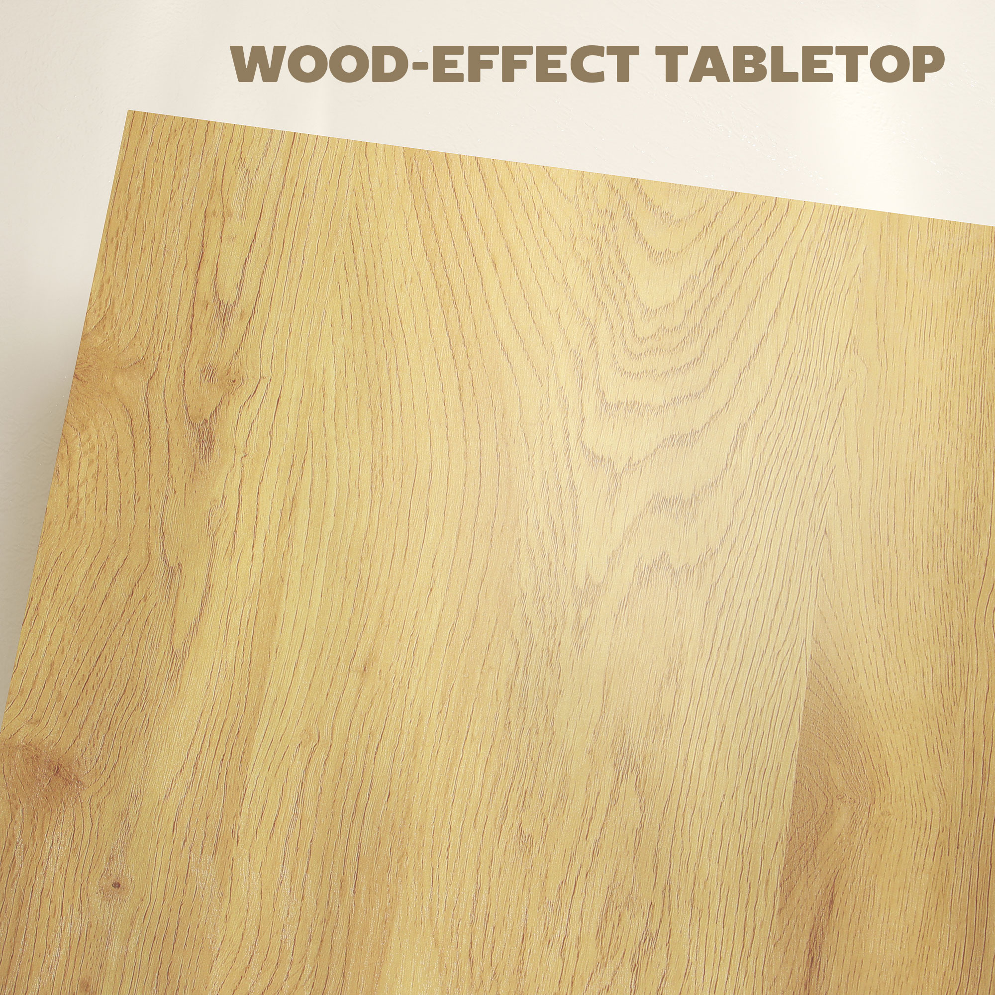 Square Coffee Table, Center Table with 1.6" Thick Tabletop, Natural Wood - Image 2