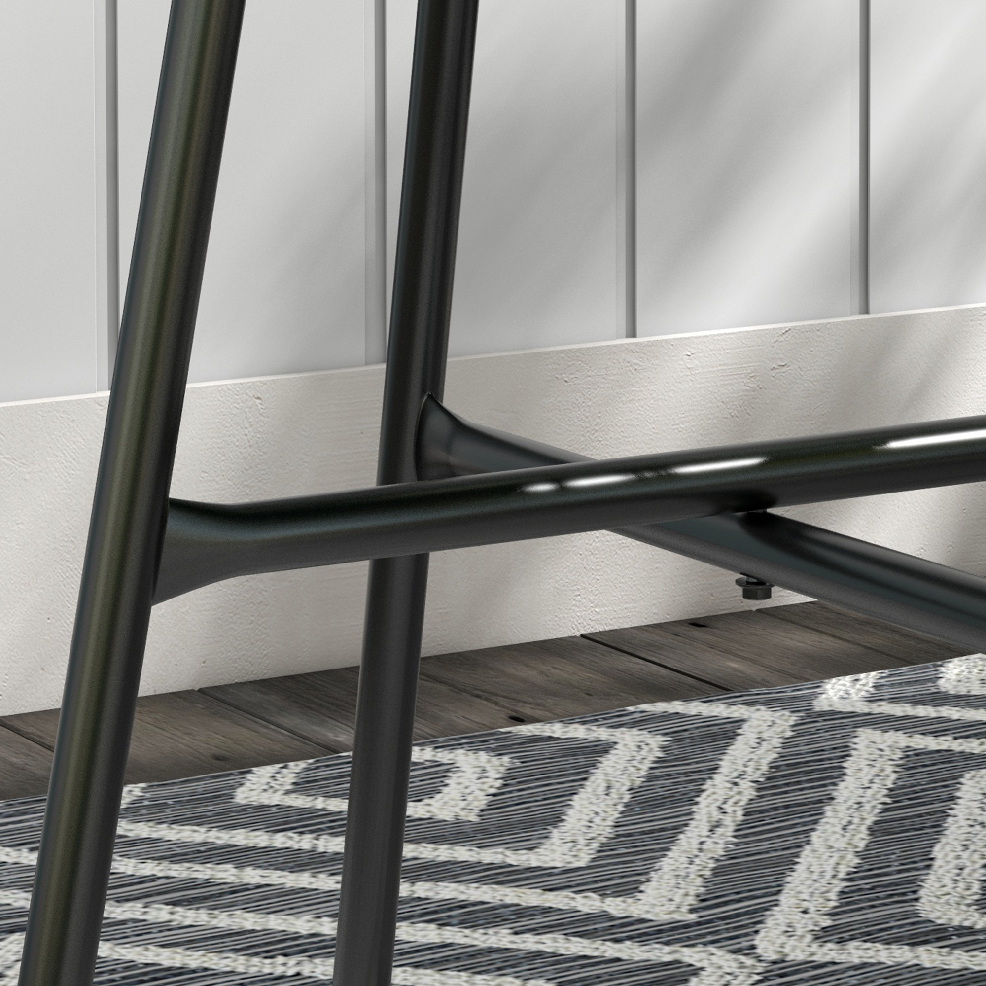 Rattan Side Table, Round Outdoor Table, with Round PE Rattan and Tempered Glass Table Top for Patio, Garden, Grey - Image 5