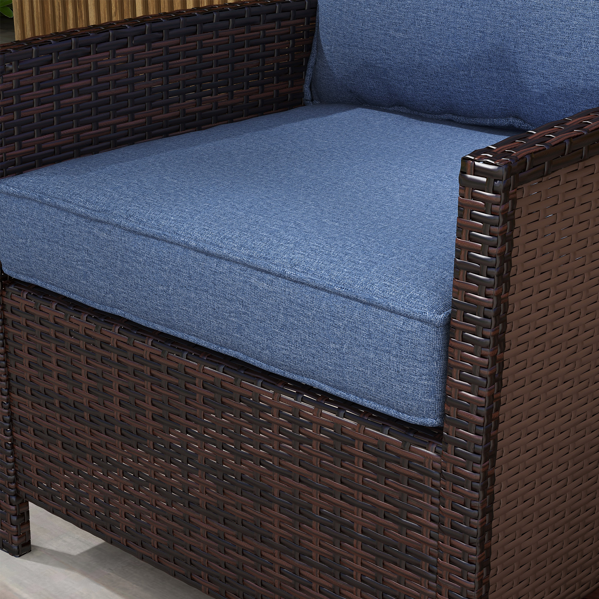 4-Piece Seat Cushion Pillows Replacement, Patio Chair Cushions Set with Back for Indoor Outdoor, Blue - Image 6