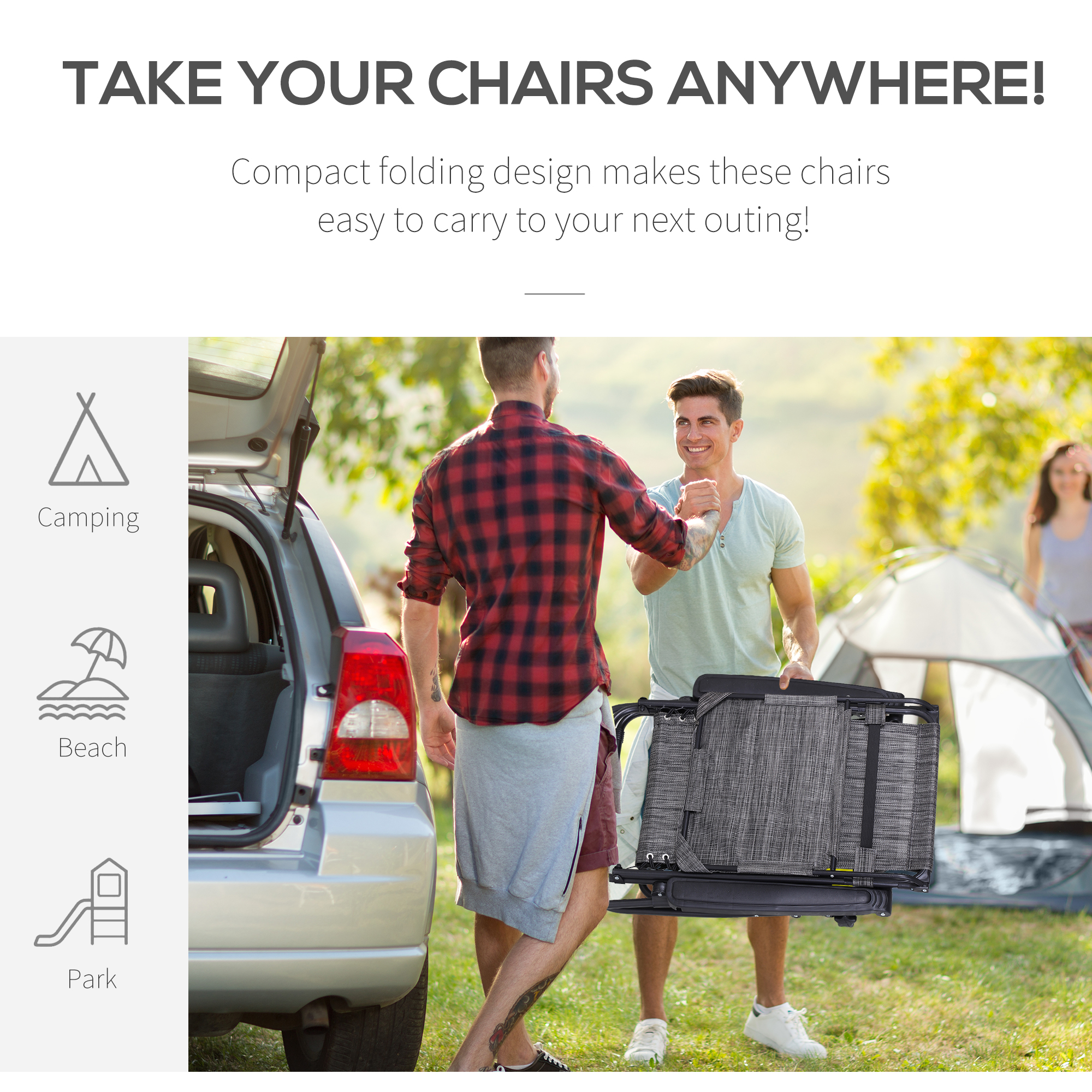 Outdoor Zero Gravity Reclining Lounger Chair with Canopy Shade, Side Tray, Cupholder, Dark Grey - Image 4