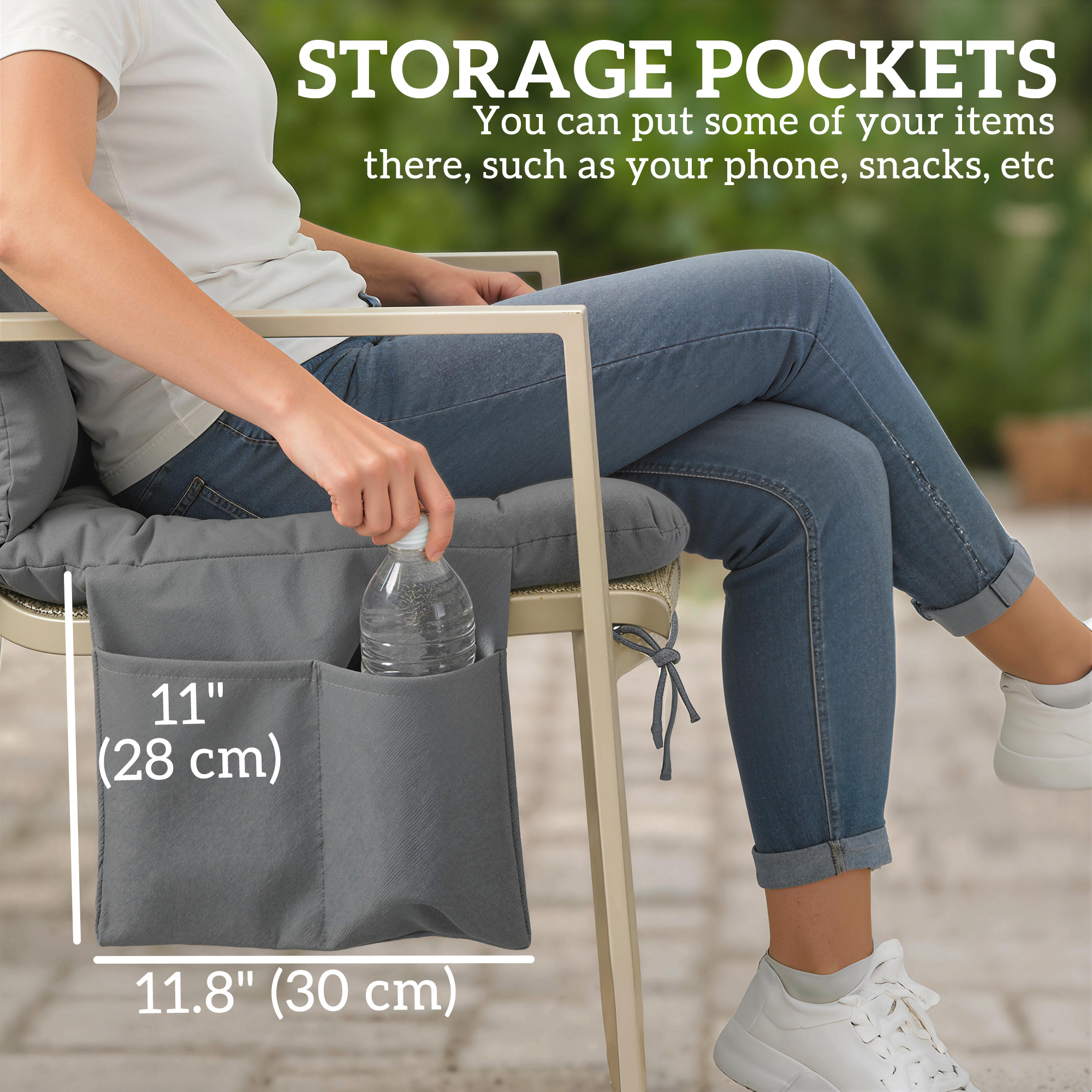 Bench Cushion Water-Repellent Outdoor Furniture Pad Seater Swing Chair 59.1" x 39.4" Dark Grey - Image 4