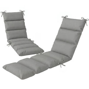 Outdoor Lounge Chair Cushion with Zipper Reversible Chaise Lounge Cushion for Patio Indoor/Outdoor Dark Grey