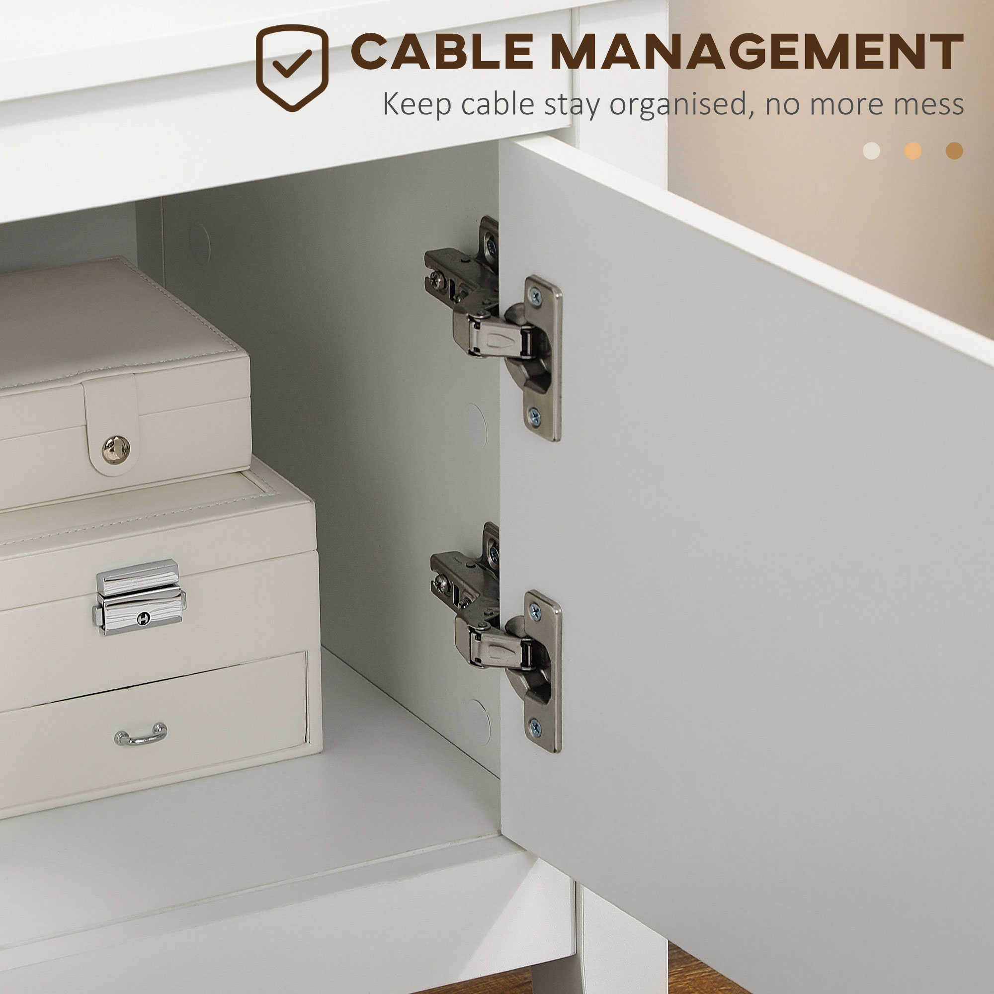 Modern TV Stand for TVs up to 55", TV Bench with Storage Cupboards and Shelves, 47.2" x 16.7" x 19.7", White - Image 4